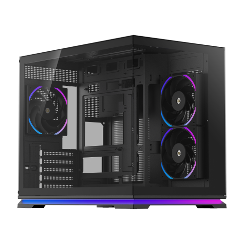 Powercool Aurora Mid Tower Gaming Case - Black 